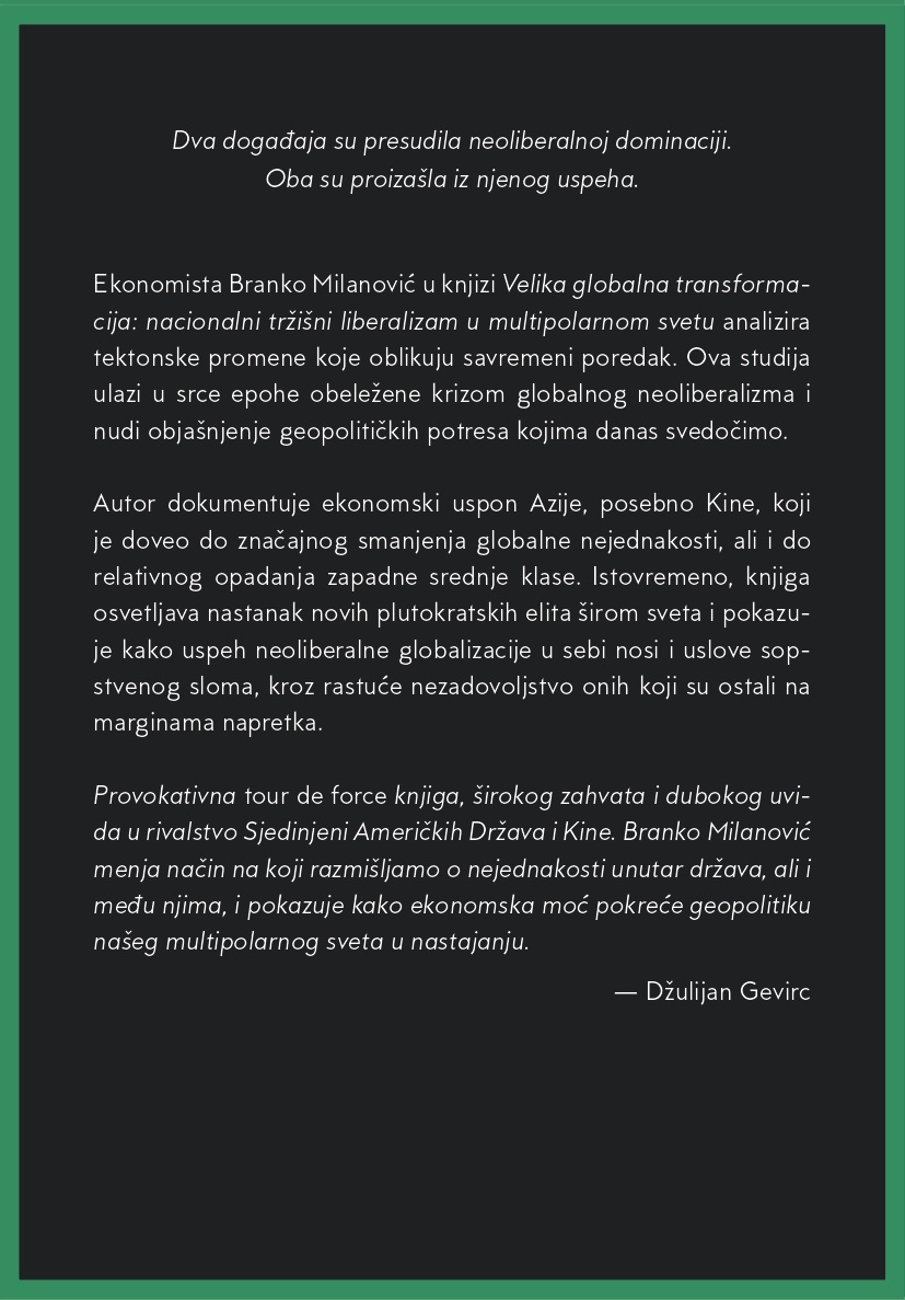 velika globalna transformacija branko milanović