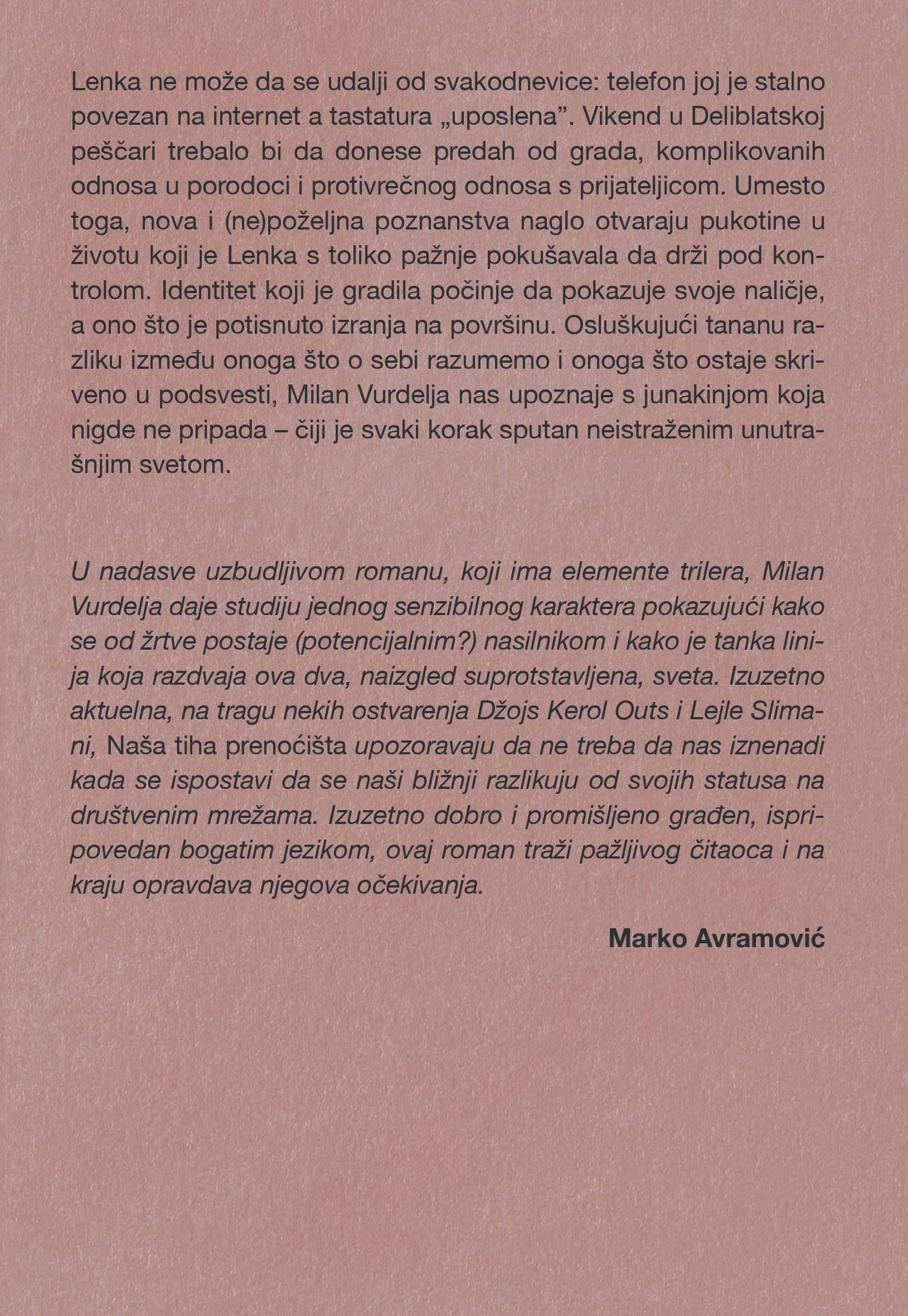 naša tiha prenoćišta milan vurdelja